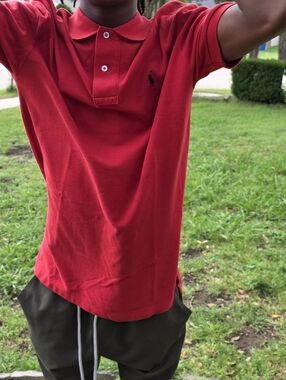 Polo by Ralph Lauren Bright Red Short Sleeve Polo with Navy Pony